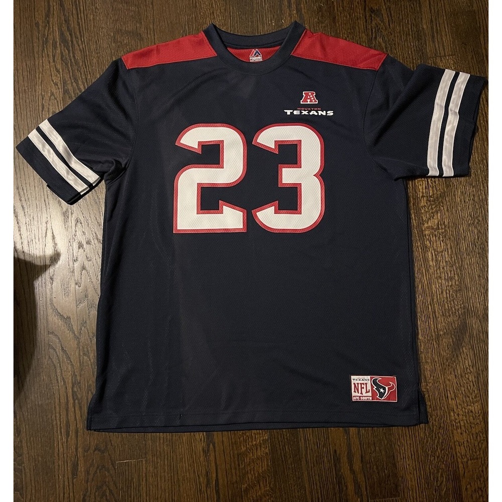 Houston Texans Jersey Mens XL Blue #23 Arian Foster NFL Team Apparel Majestic